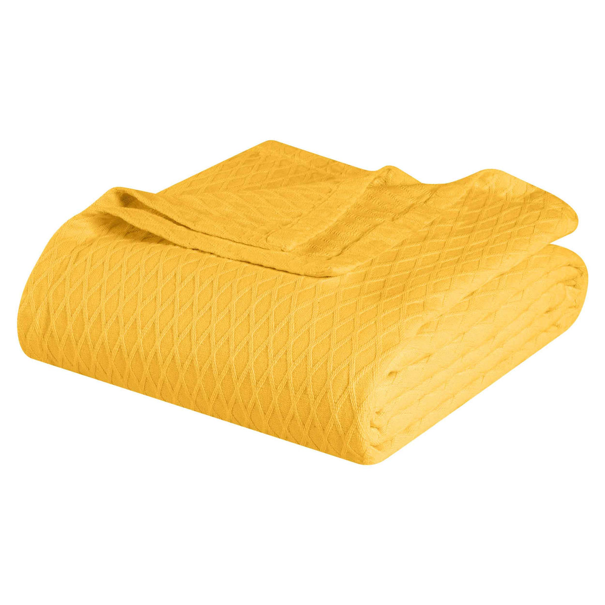 Diamond All-Season Cotton Blanket - Yellow