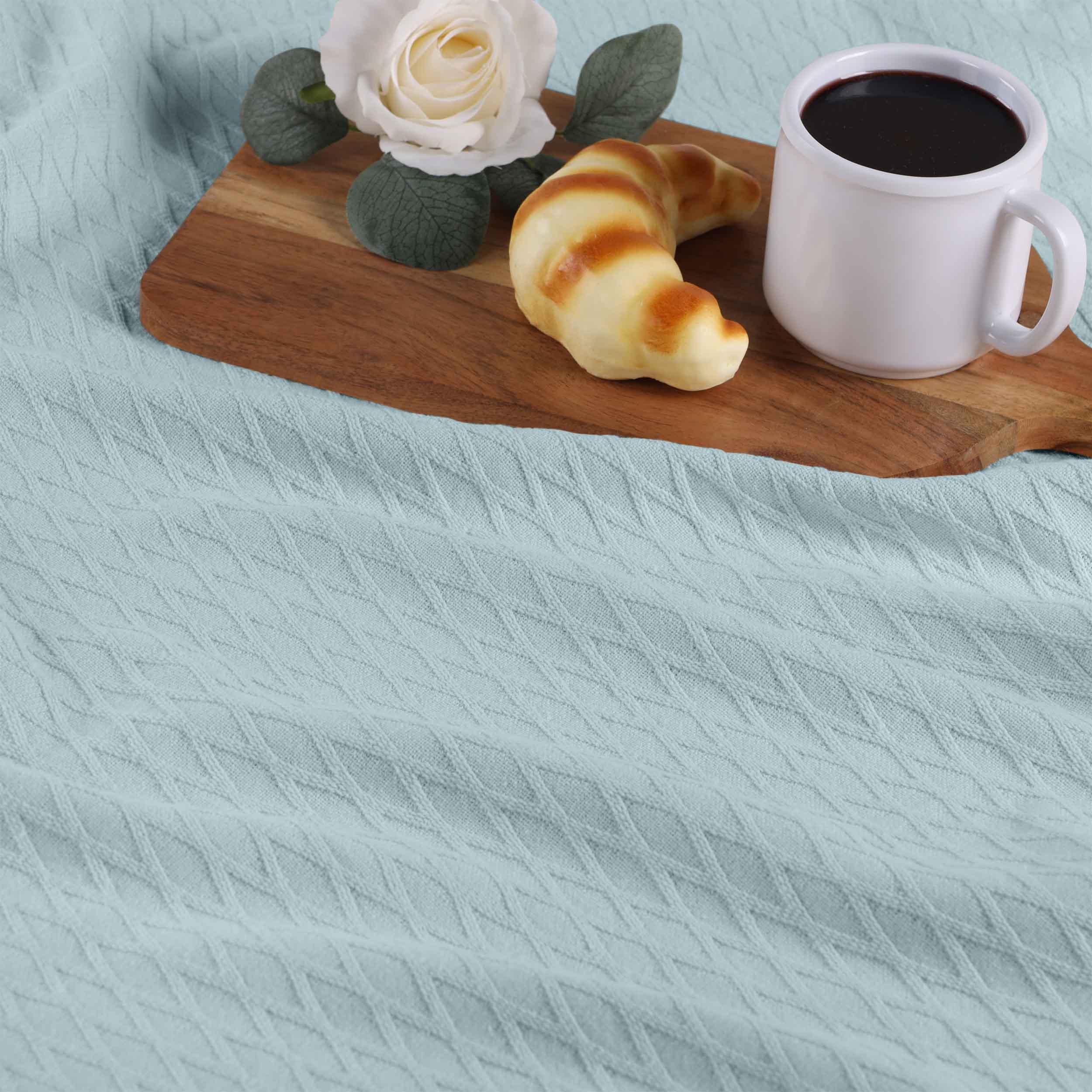 100% Cotton Thermal Blanket – Diamond Weave All-Season, Lightweight & Breathable - Blanket by Superior Brand