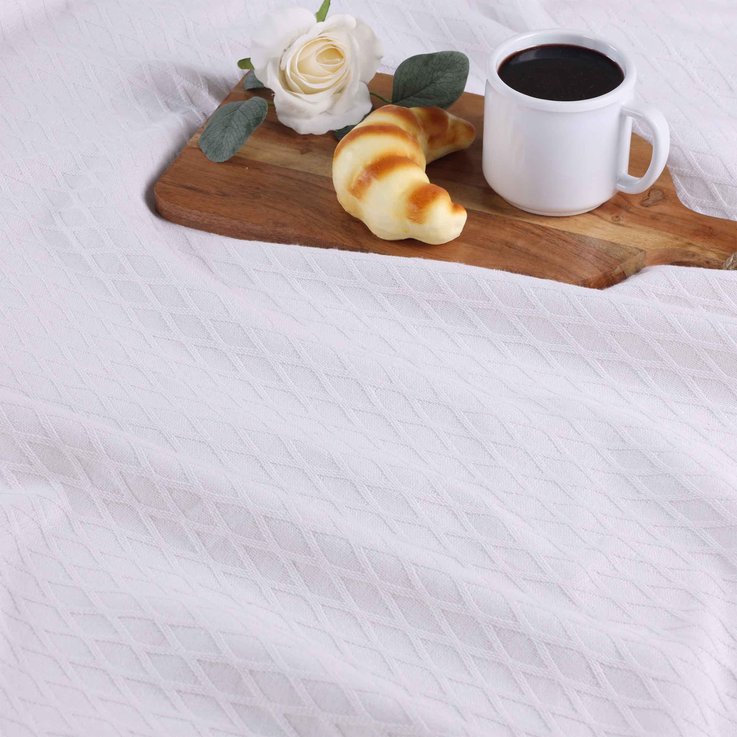 100% Cotton Thermal Blanket – Diamond Weave All-Season, Lightweight & Breathable - Blanket by Superior Brand