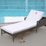 Cotton Monogrammed Patio Chaise Lounge Chair Cover - Beach Towel by Superior Brand