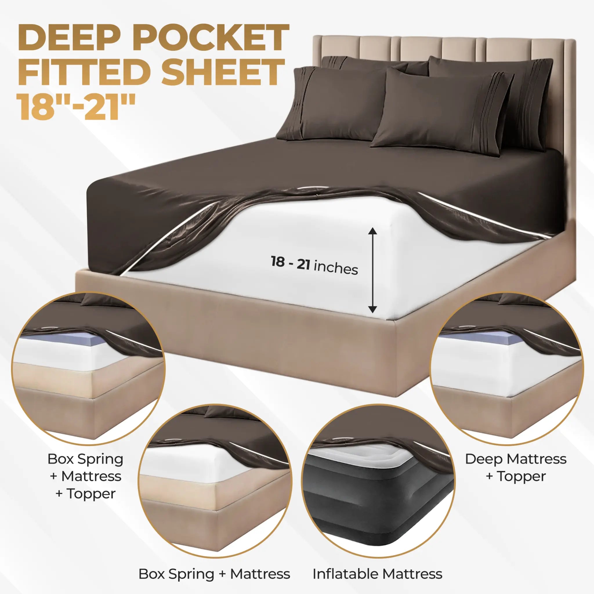 1000 Thread Count Egyptian Cotton Sateen Sheet Set - Egyptian Cotton Sheet Set by Superior Brand