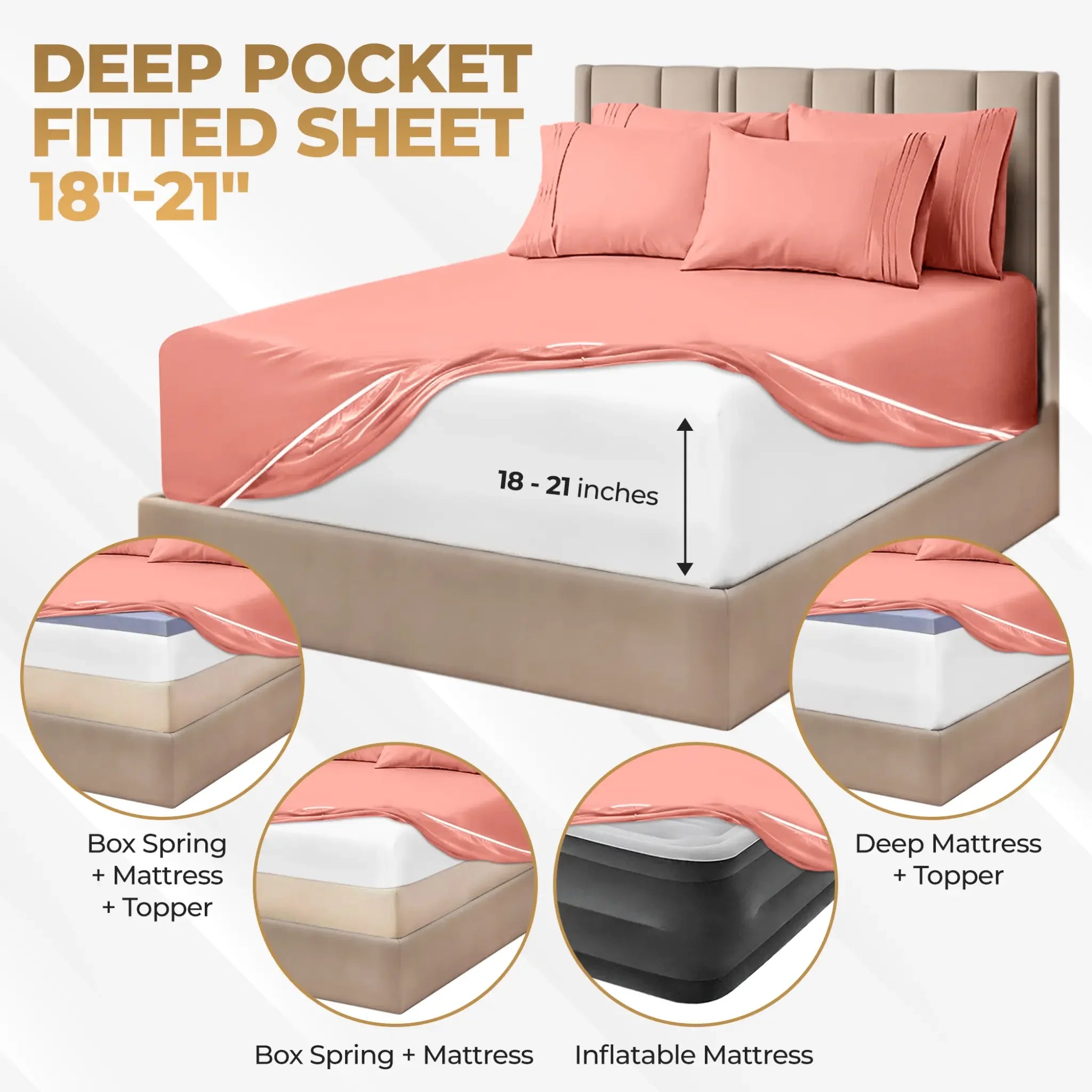 1000 Thread Count Egyptian Cotton Sateen Sheet Set - Egyptian Cotton Sheet Set by Superior Brand