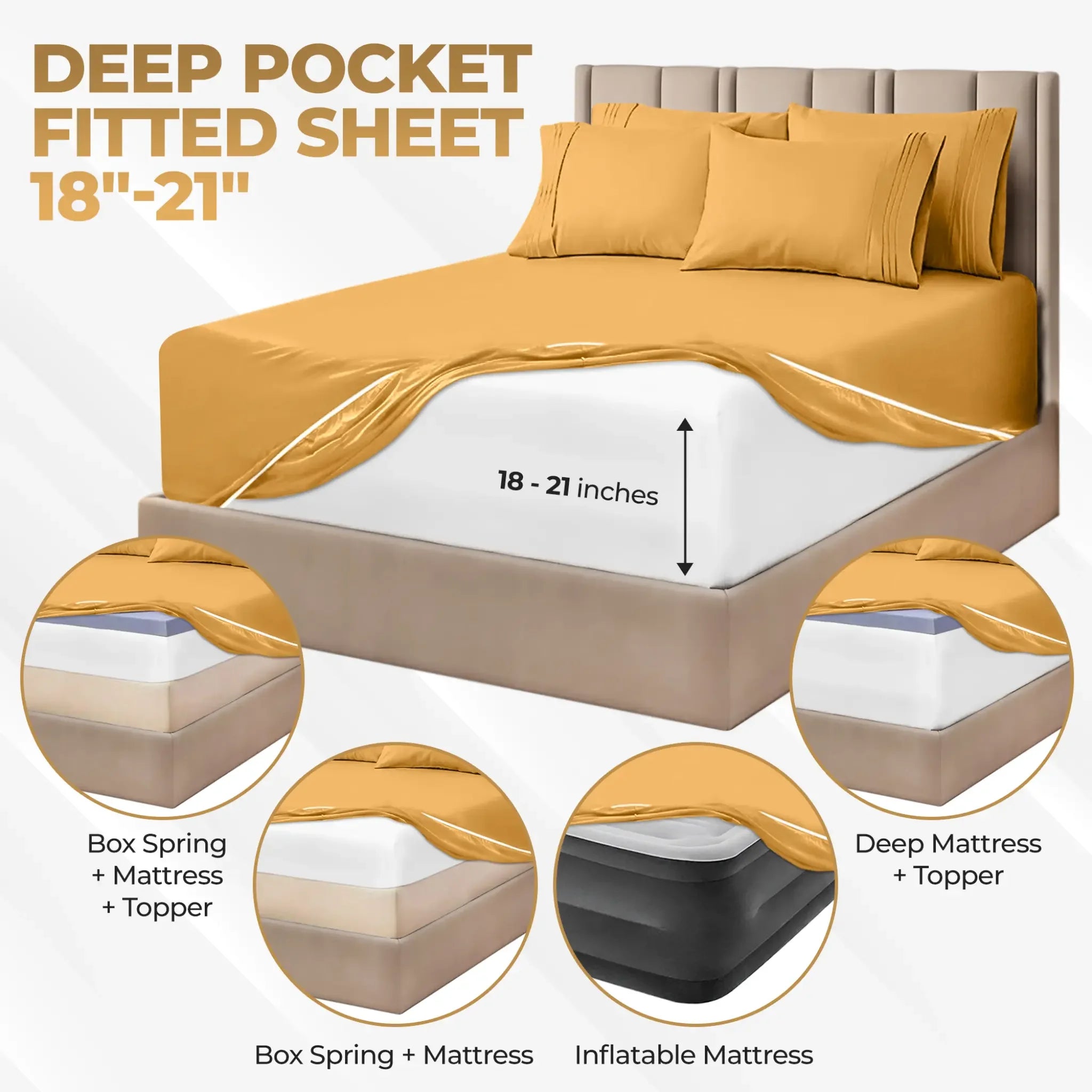 1000 Thread Count Egyptian Cotton Sateen Sheet Set - Egyptian Cotton Sheet Set by Superior Brand