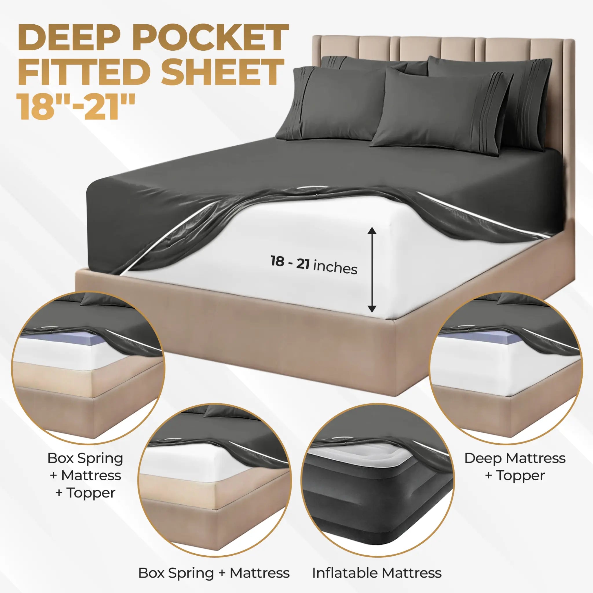 1000 Thread Count Egyptian Cotton Sateen Sheet Set - Egyptian Cotton Sheet Set by Superior Brand