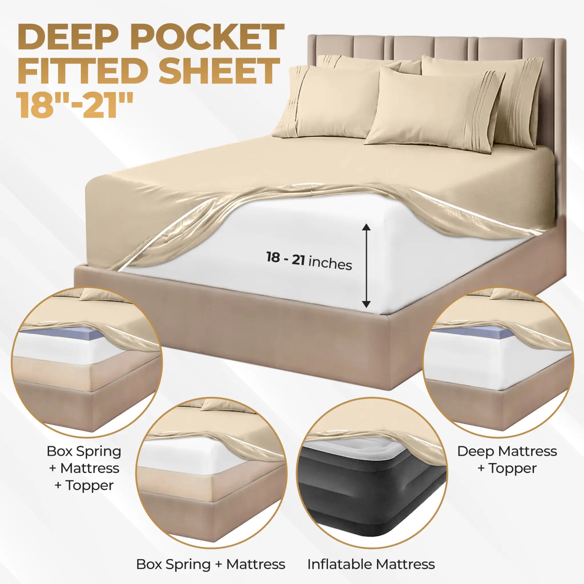 1000 Thread Count Egyptian Cotton Sateen Sheet Set - Egyptian Cotton Sheet Set by Superior Brand