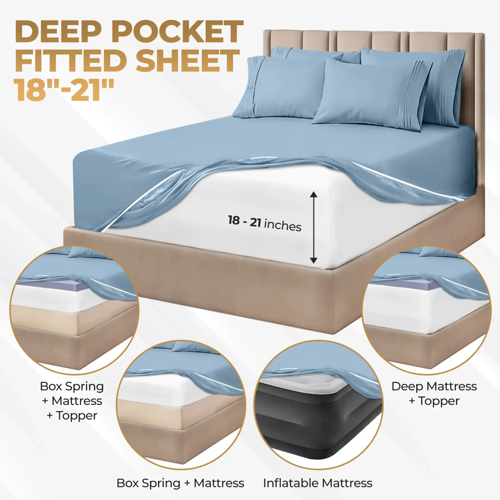 1000 Thread Count Egyptian Cotton Sateen Sheet Set - Egyptian Cotton Sheet Set by Superior Brand