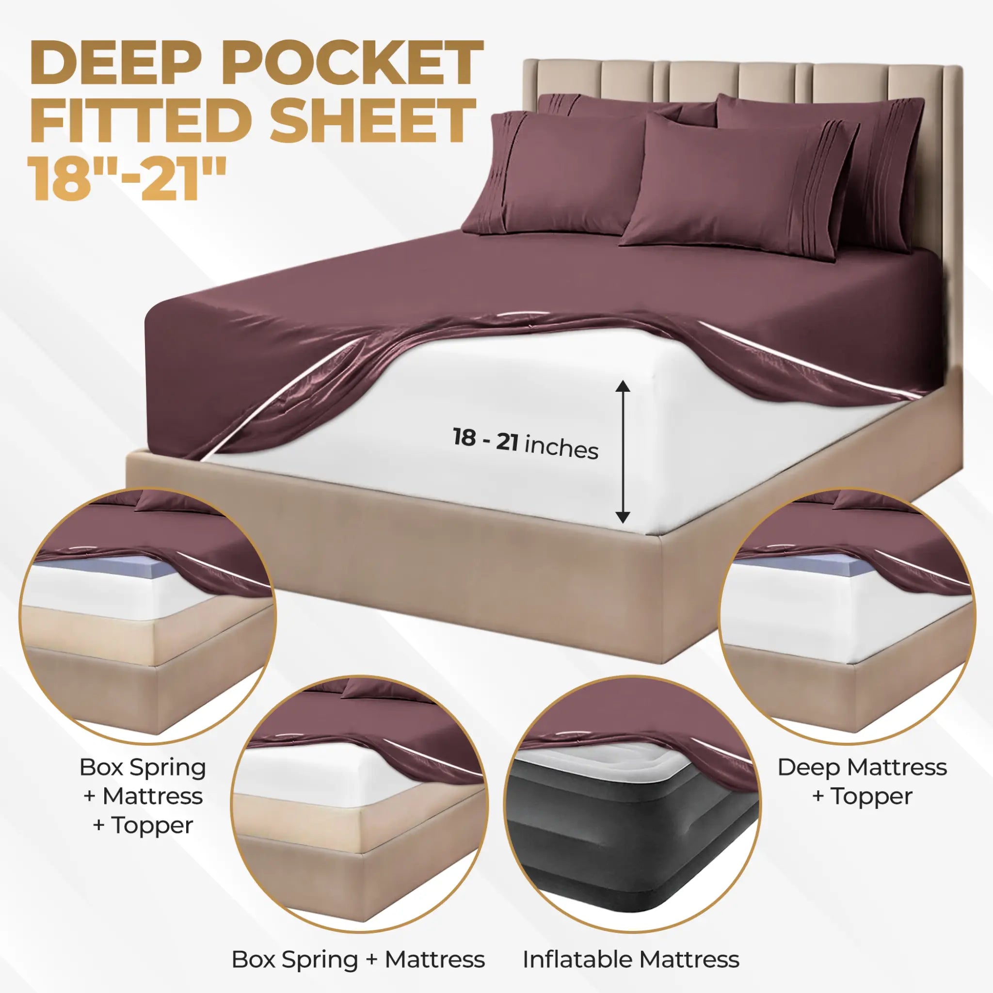 1000 Thread Count Egyptian Cotton Sateen Sheet Set - Egyptian Cotton Sheet Set by Superior Brand