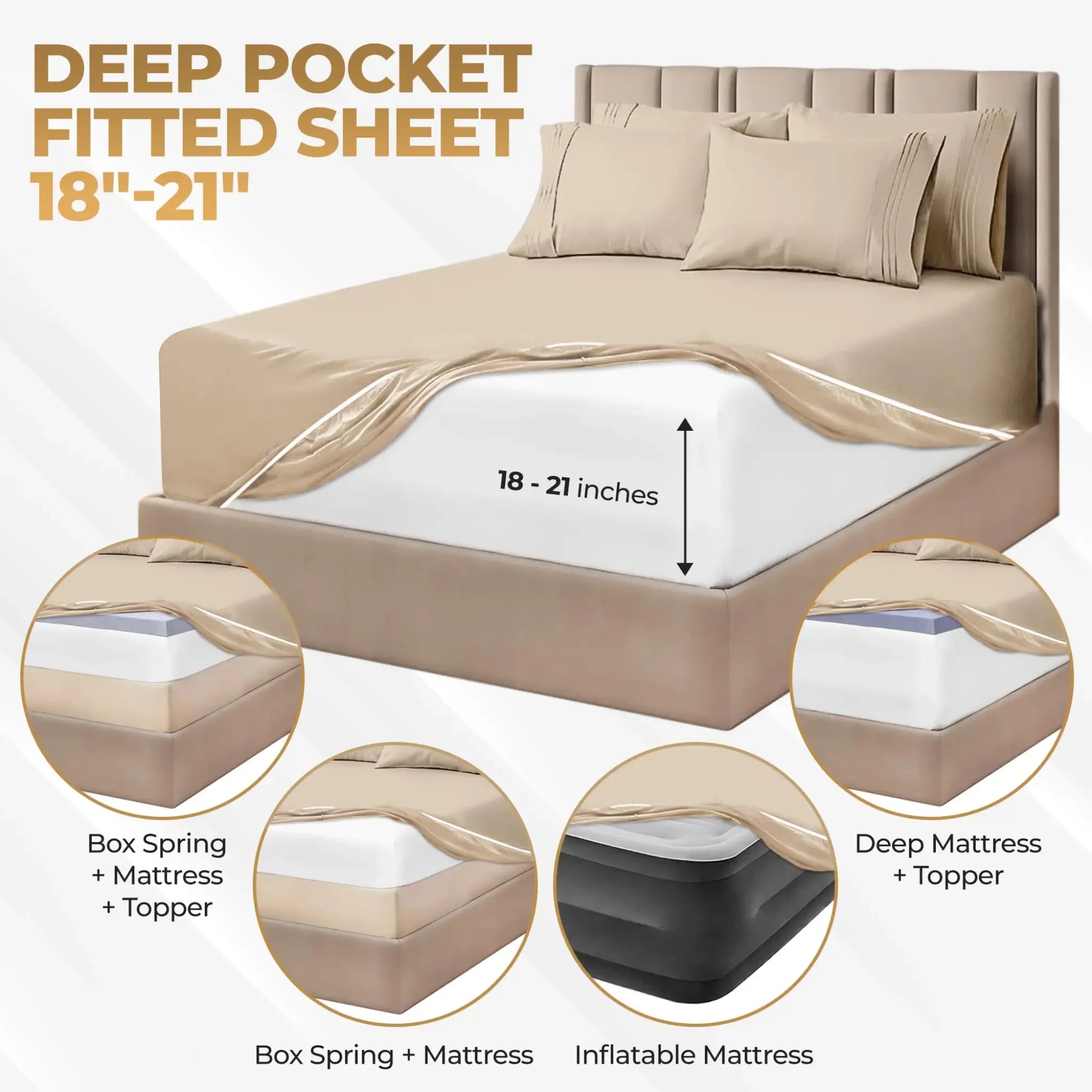 1000 Thread Count Egyptian Cotton Sateen Sheet Set - Egyptian Cotton Sheet Set by Superior Brand