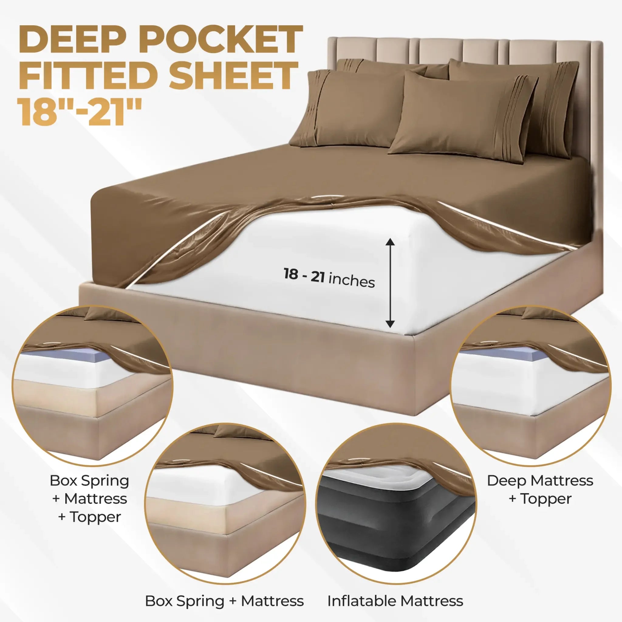 1000 Thread Count Egyptian Cotton Sateen Sheet Set - Egyptian Cotton Sheet Set by Superior Brand