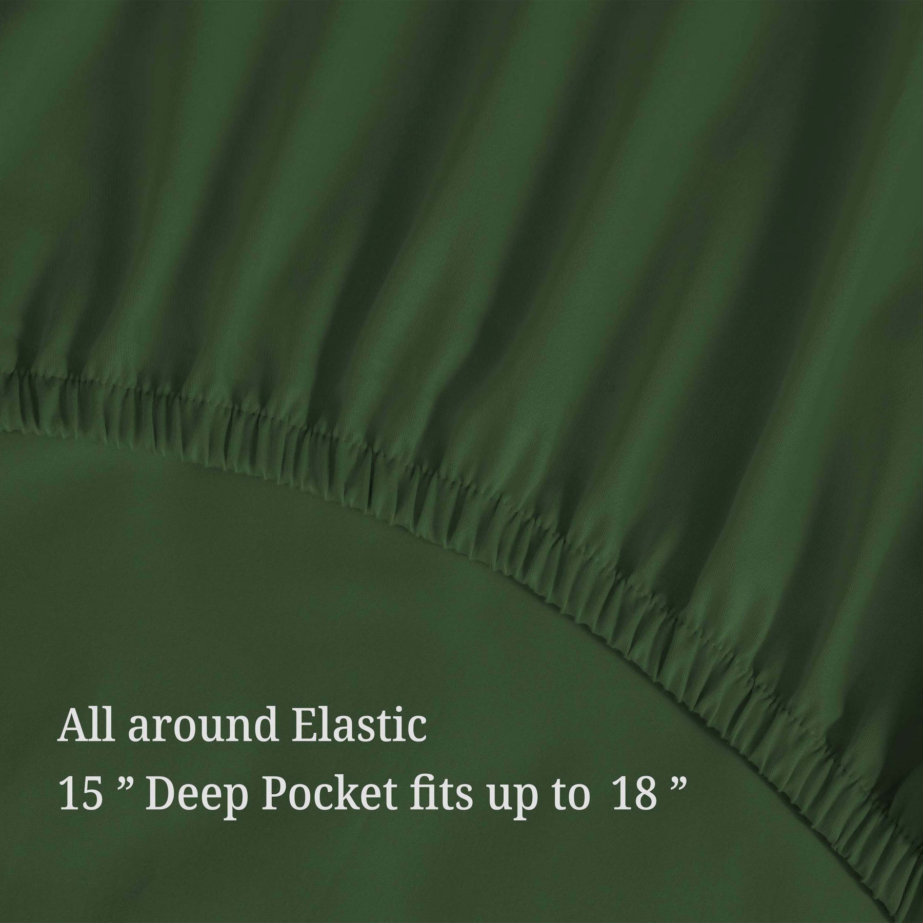 300 Thread Count Egyptian Cotton Solid Deep Pocket Sheet Set - Hunter Green