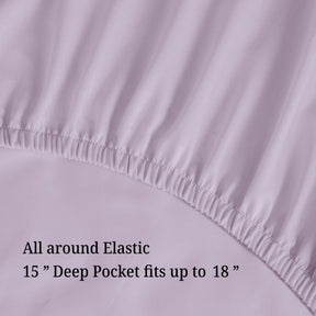 300 Thread Count Egyptian Cotton Solid Deep Pocket Sheet Set - Lavender