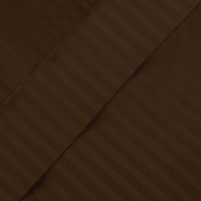 Superior Premium 600 Thread Count Egyptian Cotton Striped Deep Pocket Sheet Set - Chocolate