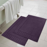 Leo Cotton Solid Modern Absorbent Heavy Washable Bath Mat Set of 2 - Bath Mats by Superior Brand