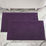 Leo Cotton Solid Modern Absorbent Heavy Washable Bath Mat Set of 2 - Bath Mats by Superior Brand