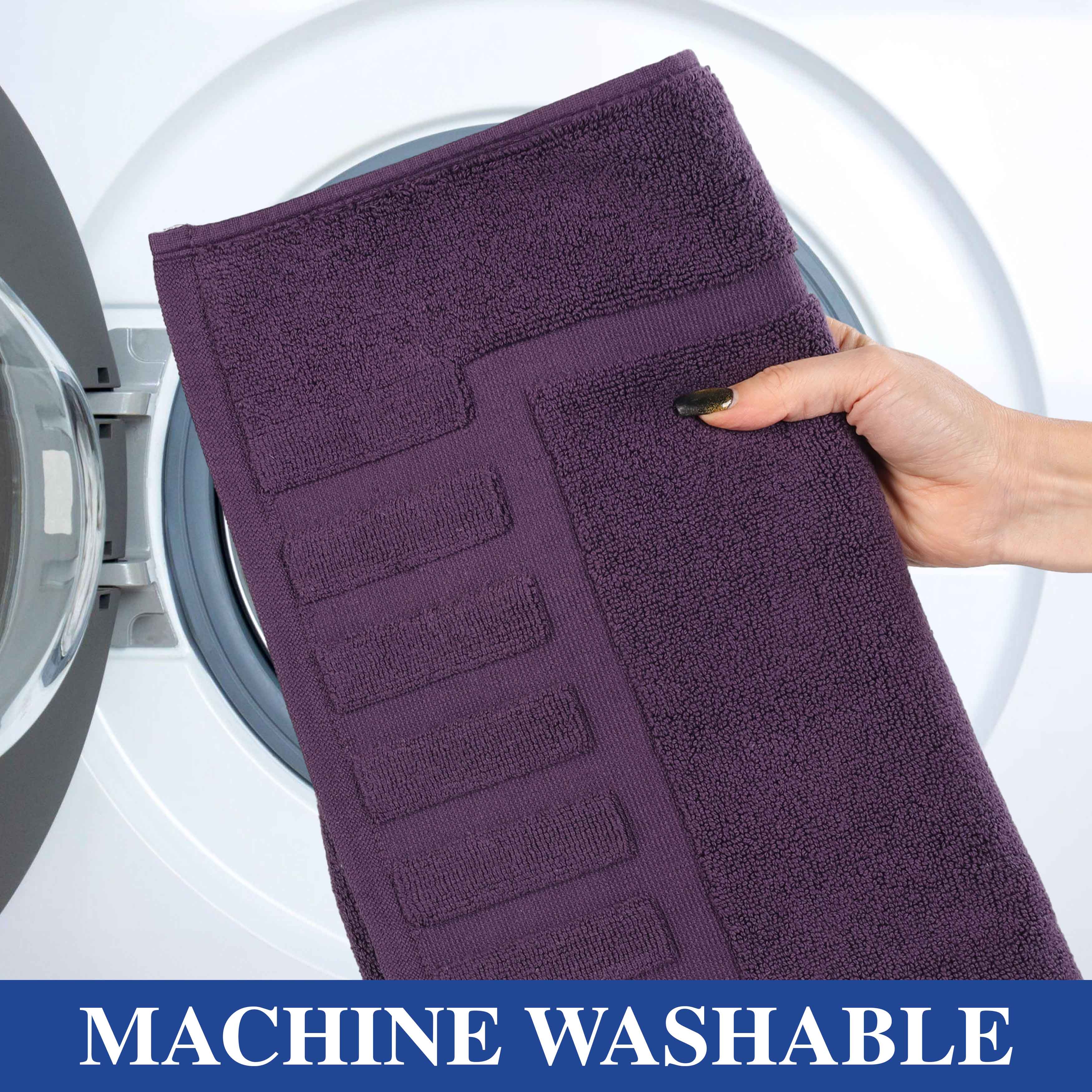 Leo Cotton Solid Modern Absorbent Heavy Washable Bath Mat Set of 2 - Bath Mats by Superior Brand