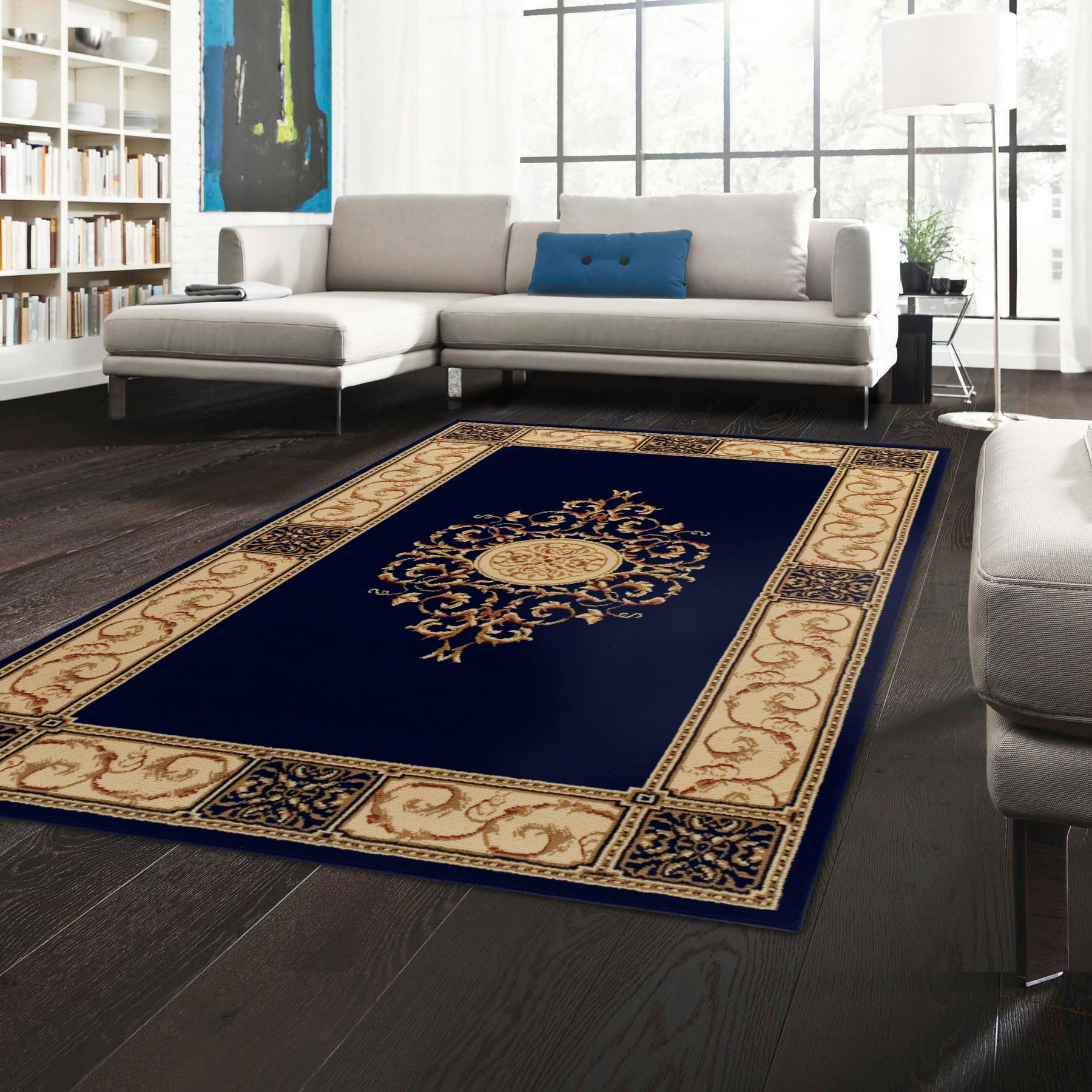 Superior Elegant Medallion Oriental Medallion Traditional Power-Loomed Indoor Area Rug