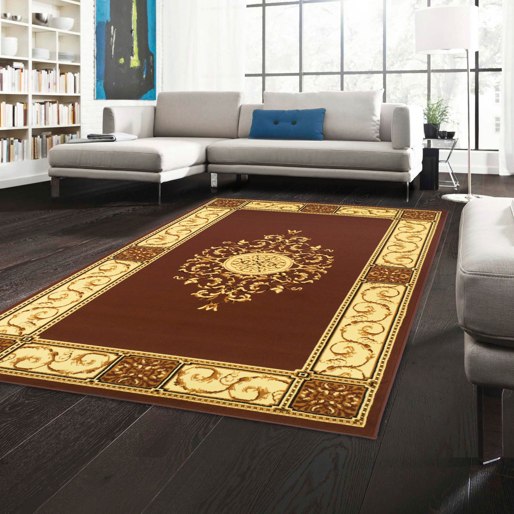 Superior Elegant Medallion Oriental Medallion Traditional Power-Loomed Indoor Area Rug