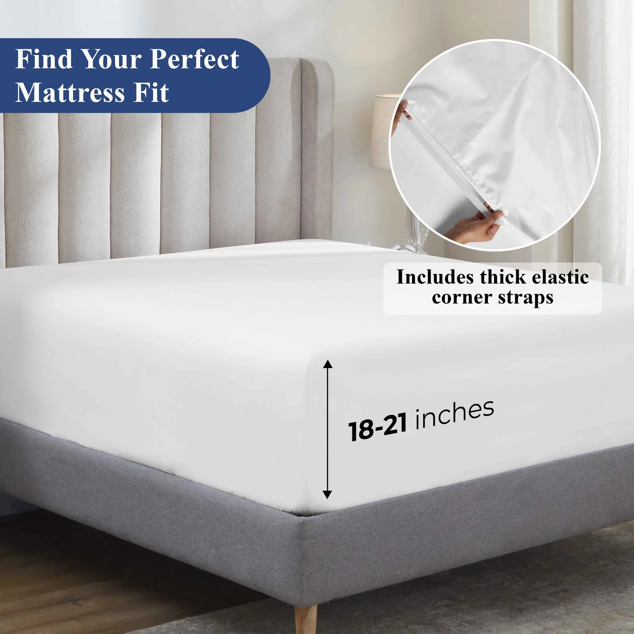Apus 100% Cotton 500 Thread Count Fitted Sheet - 18" & 20" Extra Deep Pocket Options - Fitted Sheet by Superior Brand