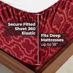 100% Cotton Flannel Bed Sheet Set Trellis Deep Pocket - Sheet Set by Superior Brand