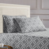 100% Cotton Flannel Bed Sheet Set Trellis Deep Pocket - Sheet Set by Superior Brand