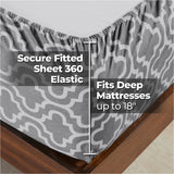 100% Cotton Flannel Bed Sheet Set Trellis Deep Pocket - Sheet Set by Superior Brand