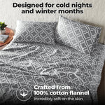 100% Cotton Flannel Bed Sheet Set Trellis Deep Pocket - Sheet Set by Superior Brand