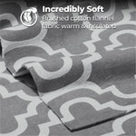 100% Cotton Flannel Bed Sheet Set Trellis Deep Pocket - Sheet Set by Superior Brand