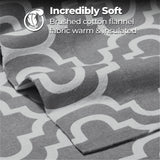 100% Cotton Flannel Bed Sheet Set Trellis Deep Pocket - Sheet Set by Superior Brand