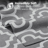 100% Cotton Flannel Bed Sheet Set Trellis Deep Pocket - Sheet Set by Superior Brand