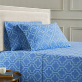 100% Cotton Flannel Bed Sheet Set Trellis Deep Pocket - Sheet Set by Superior Brand