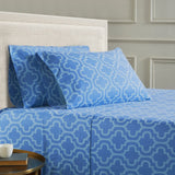 100% Cotton Flannel Bed Sheet Set Trellis Deep Pocket - Sheet Set by Superior Brand