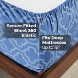 100% Cotton Flannel Bed Sheet Set Trellis Deep Pocket - Sheet Set by Superior Brand