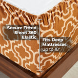 100% Cotton Flannel Bed Sheet Set Trellis Deep Pocket - Sheet Set by Superior Brand