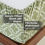 100% Cotton Flannel Bed Sheet Set Trellis Deep Pocket - Sheet Set by Superior Brand