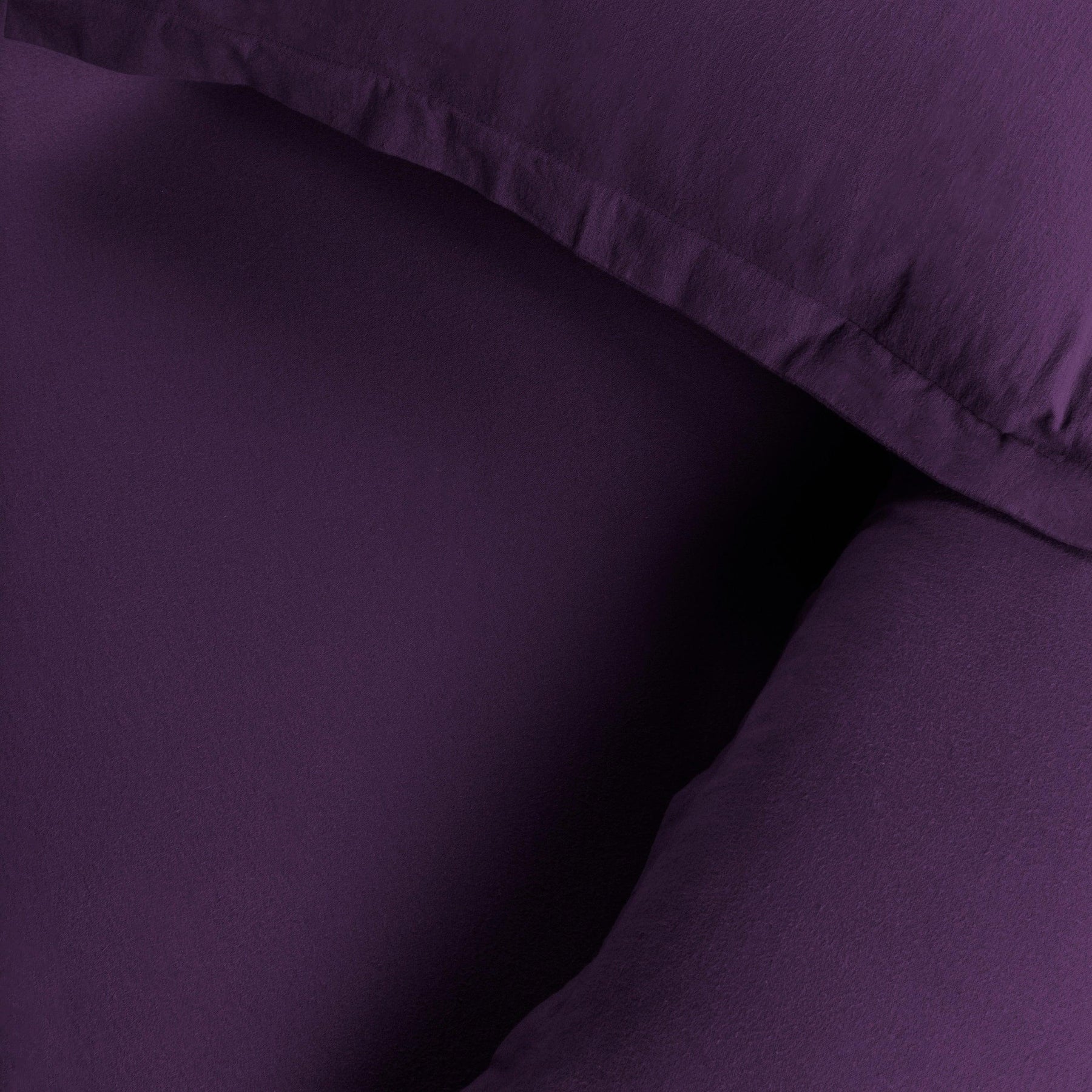 Superior Flannel Cotton Solid Modern Luxury Duvet Cover Set - Purple