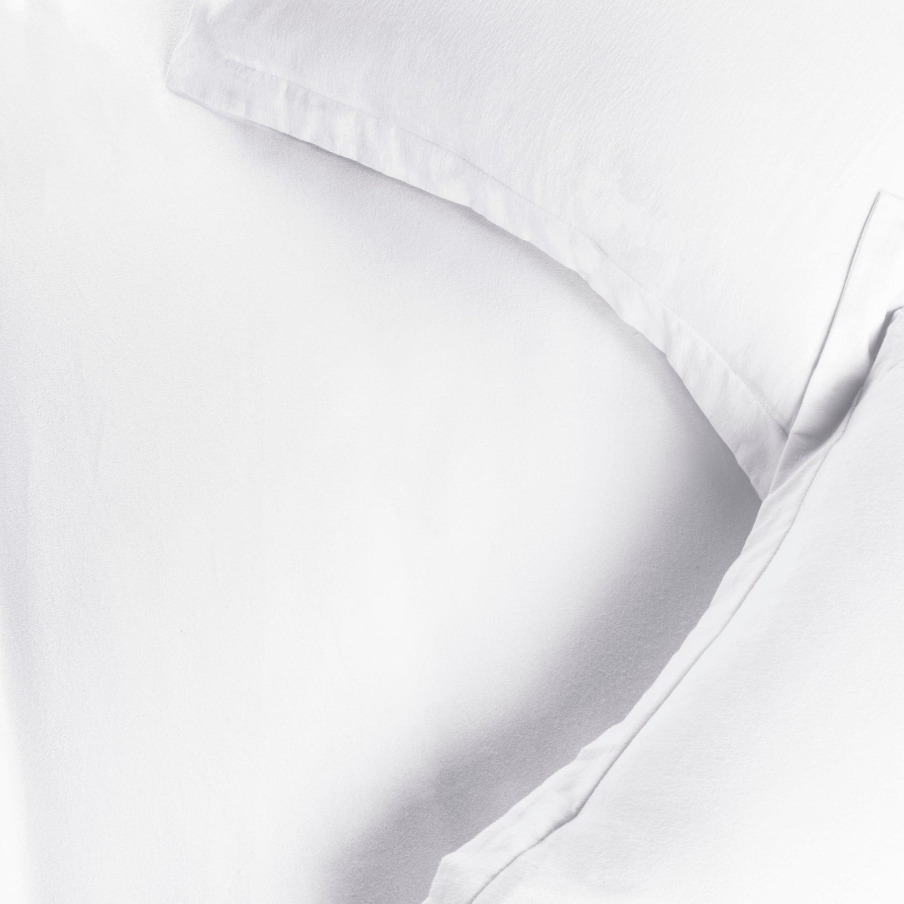 Superior Flannel Cotton Solid Modern Luxury Duvet Cover Set - White