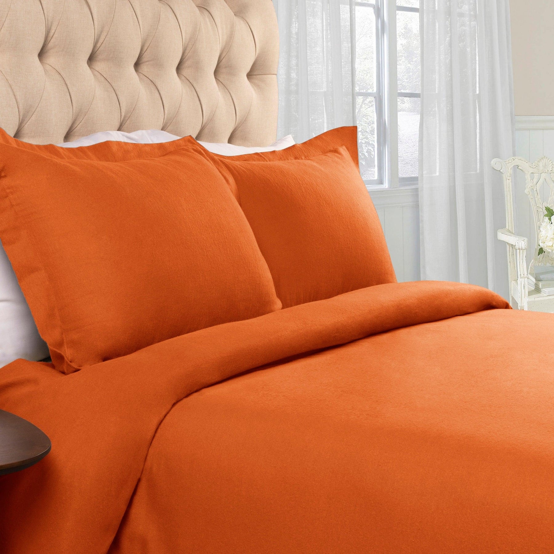 Superior Flannel Cotton Solid Modern Luxury Duvet Cover Set