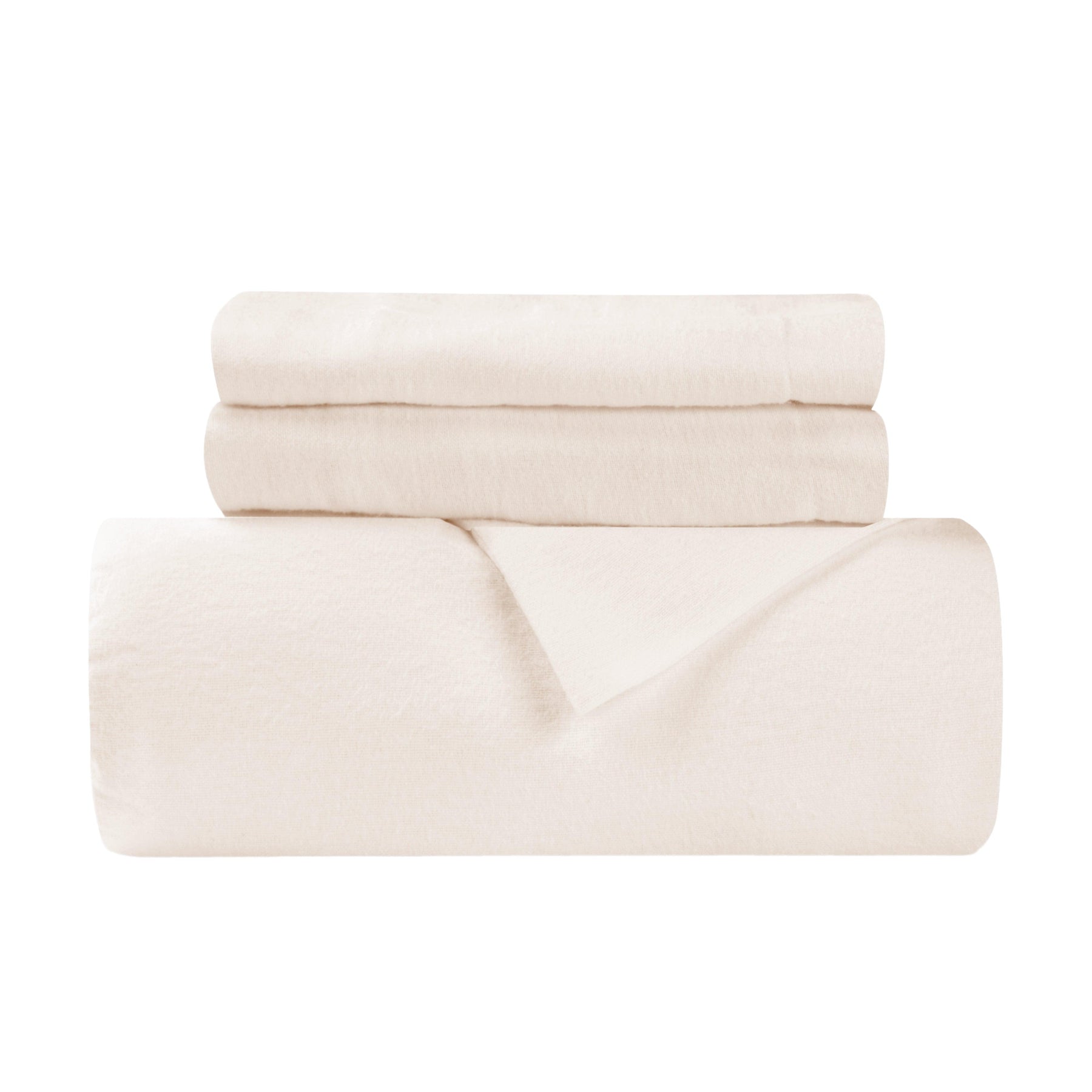 Superior Flannel Cotton Solid Modern Luxury Duvet Cover Set - Ivory