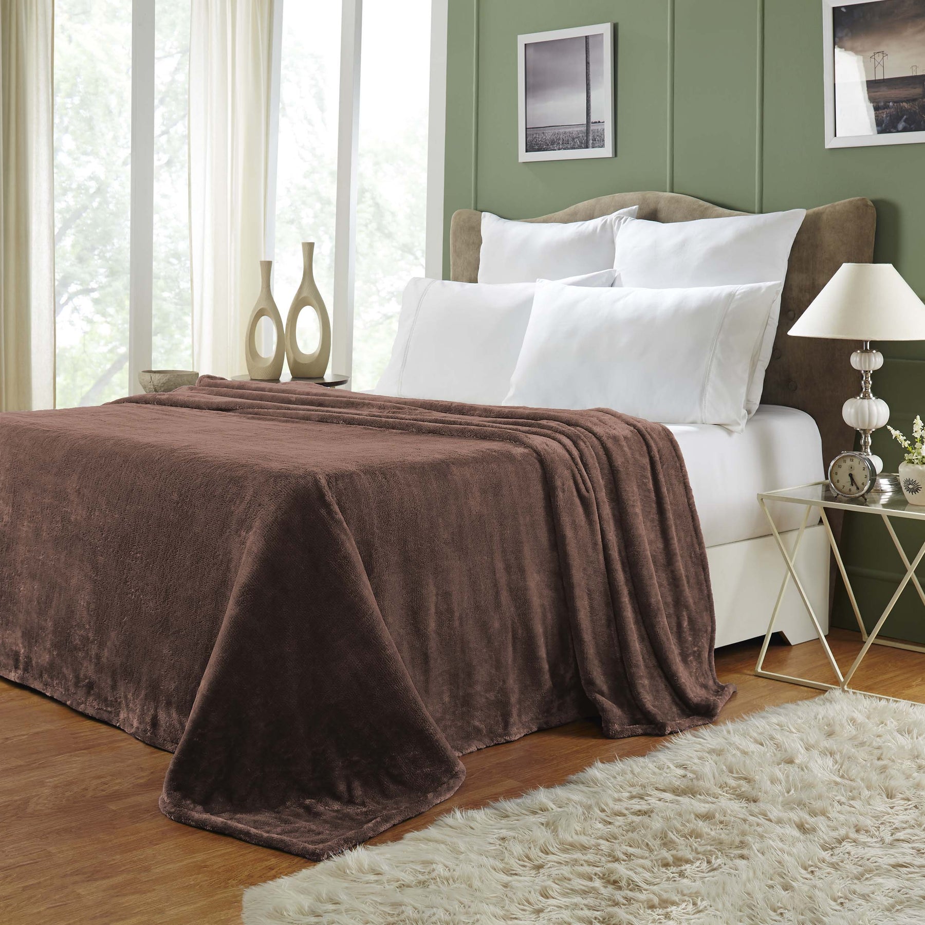 Superior Fleece Plush Medium Weight Fluffy Soft Decorative Solid Blanket