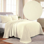 Lightweight Cotton Bedspread Sets 3-Piece Fleur De Lis Jacquard Matelassé - Bedspread by Superior Brand