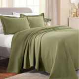 Lightweight Cotton Bedspread Sets 3-Piece Fleur De Lis Jacquard Matelassé - Bedspread by Superior Brand
