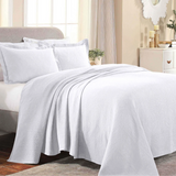 Lightweight Cotton Bedspread Sets 3-Piece Fleur De Lis Jacquard Matelassé - Bedspread by Superior Brand