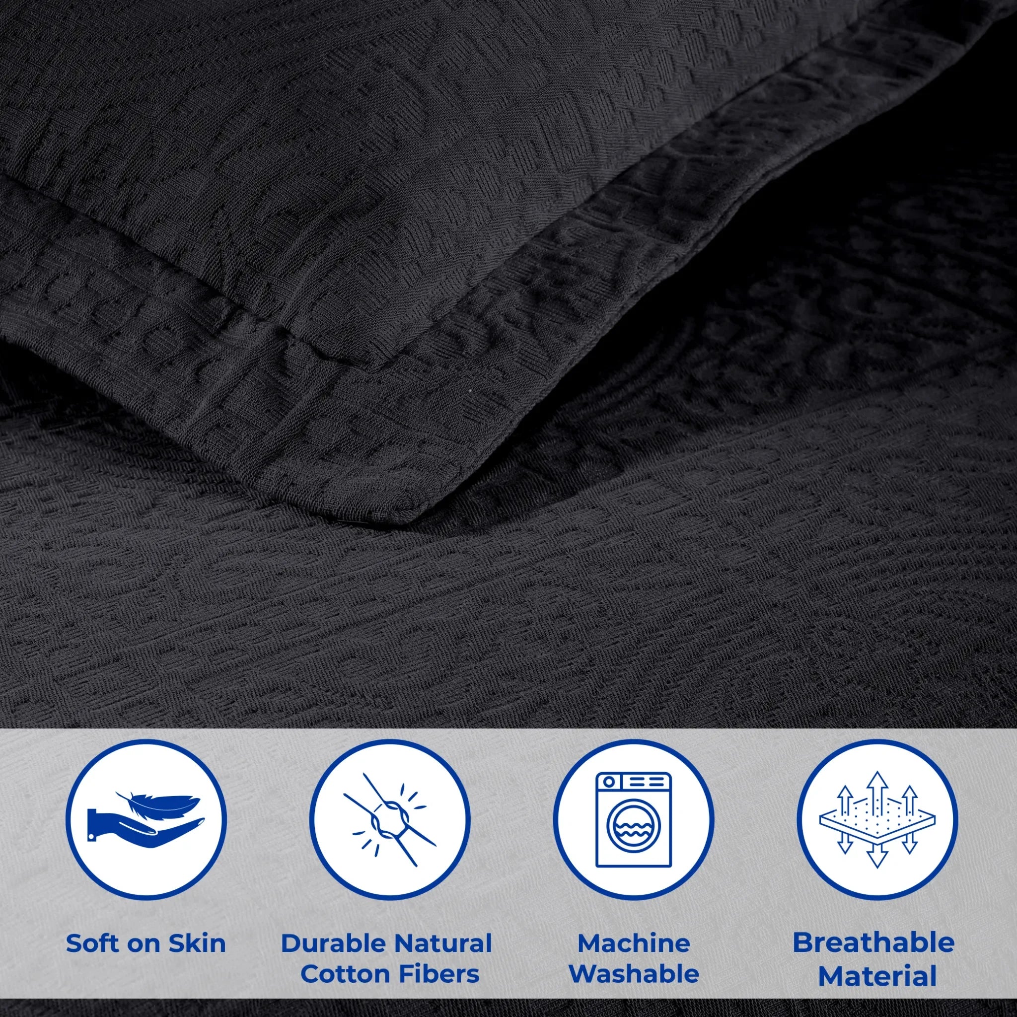 Lightweight Cotton Bedspread Sets 3-Piece Fleur De Lis Jacquard Matelassé - Bedspread by Superior Brand