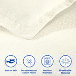 Lightweight Cotton Bedspread Sets 3-Piece Fleur De Lis Jacquard Matelassé - Bedspread by Superior Brand