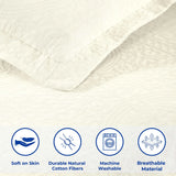 Lightweight Cotton Bedspread Sets 3-Piece Fleur De Lis Jacquard Matelassé - Bedspread by Superior Brand