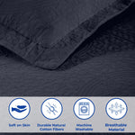 Lightweight Cotton Bedspread Sets 3-Piece Fleur De Lis Jacquard Matelassé - Bedspread by Superior Brand