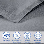 Lightweight Cotton Bedspread Sets 3-Piece Fleur De Lis Jacquard Matelassé - Bedspread by Superior Brand