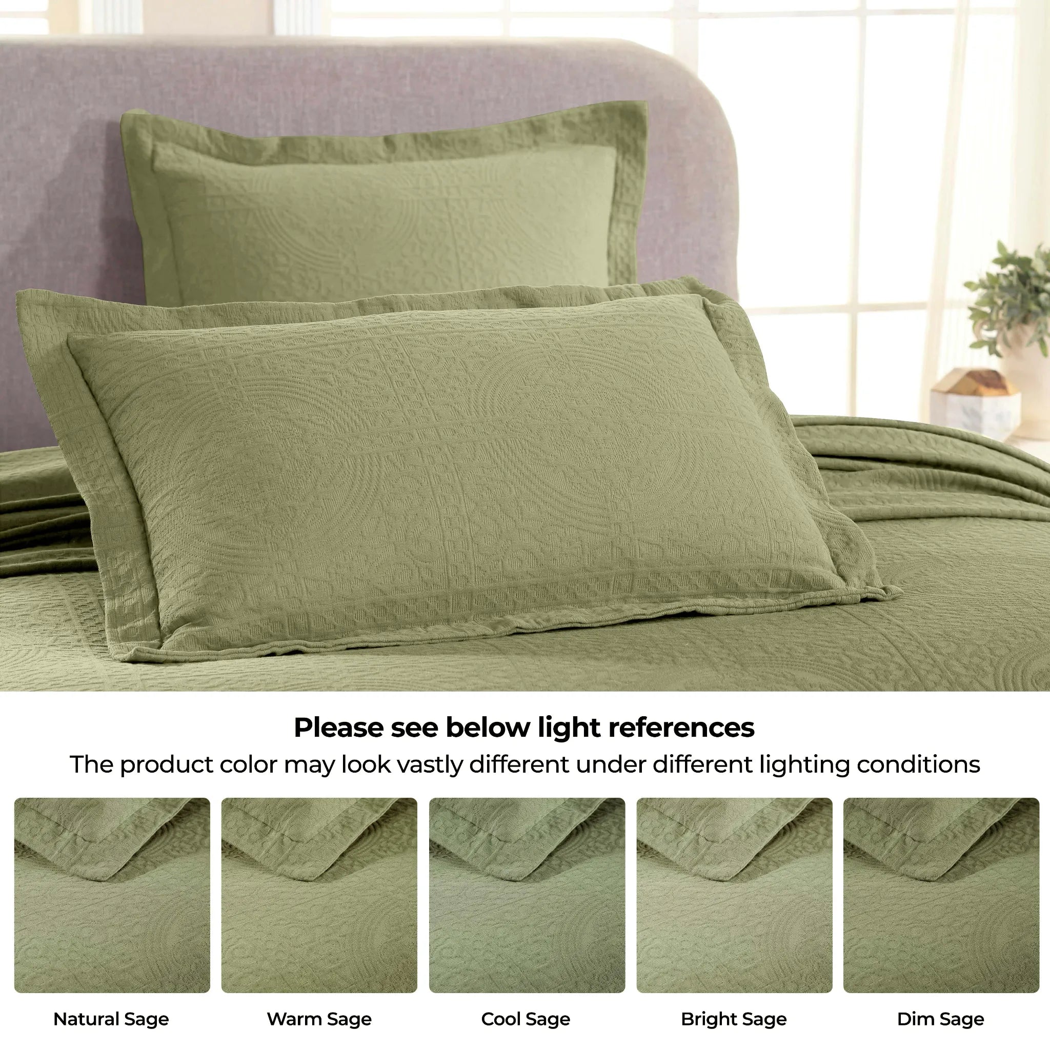 Fleur De Lis Jacquard Matelassé Cotton Medallion Bedspread Set - Bedspread by Superior Brand