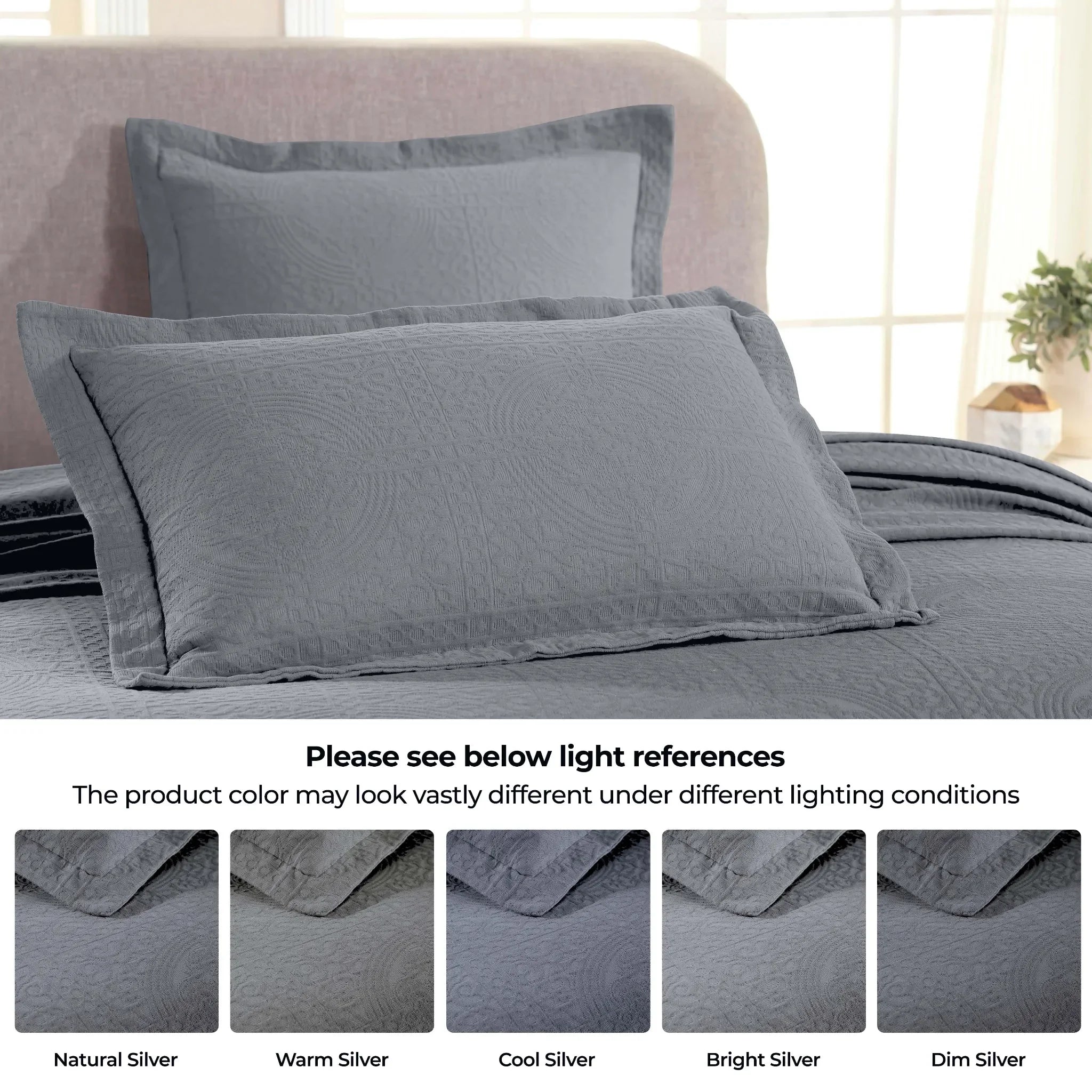 Lightweight Cotton Bedspread Sets 3-Piece Fleur De Lis Jacquard Matelassé - Bedspread by Superior Brand