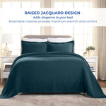 Lightweight Cotton Bedspread Sets 3-Piece Fleur De Lis Jacquard Matelassé - Bedspread by Superior Brand